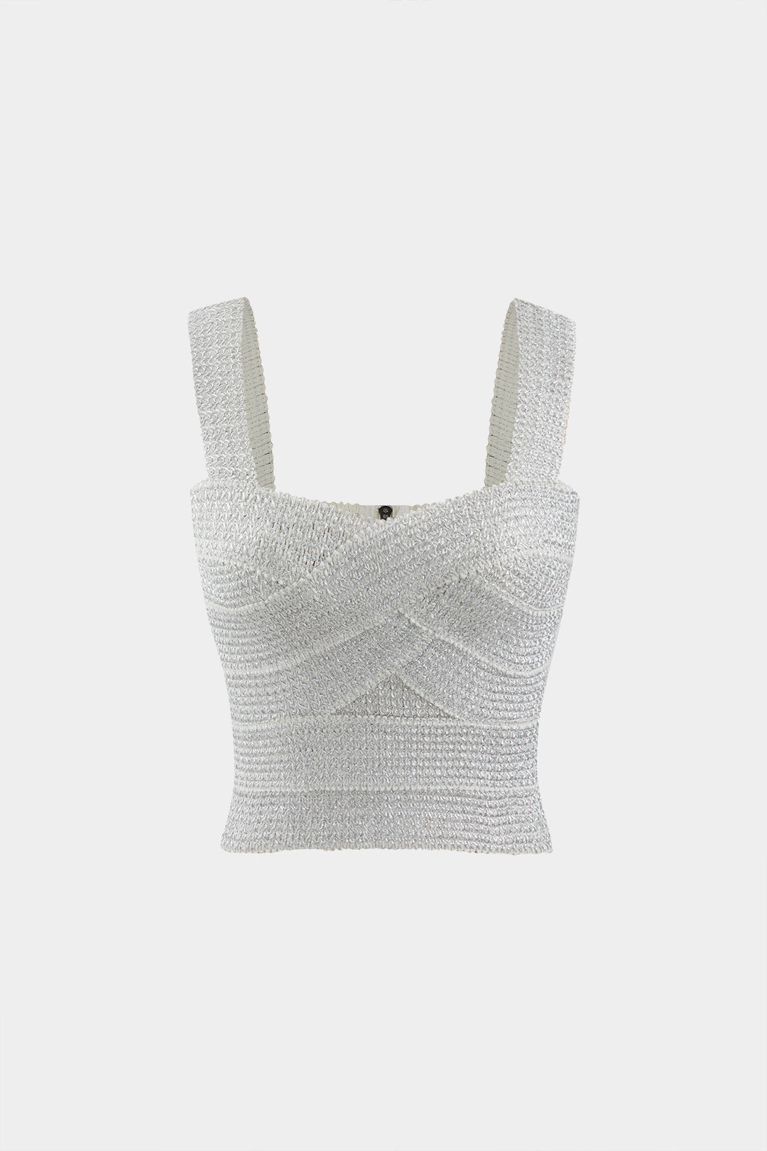 Kurzes Bandagen-Tanktop mit Reißverschluss hinten