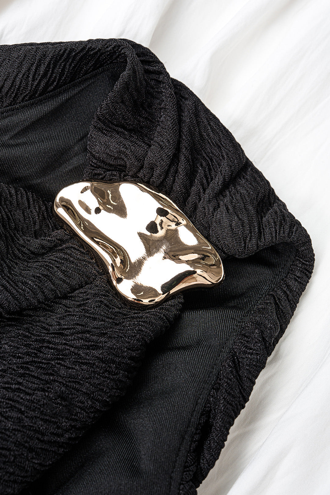 Maxikleid mit One-Shoulder-Träger, Metallic-Effekt, Raffungen und ärmellosem Design