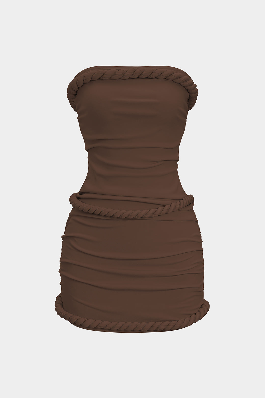 Twist Knot Strapless Sleeveless Mini Dress