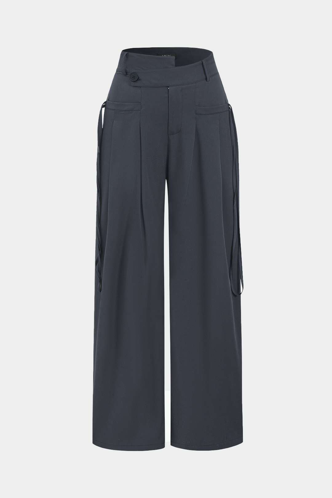 Solid Wide Leg Pocket Trousers