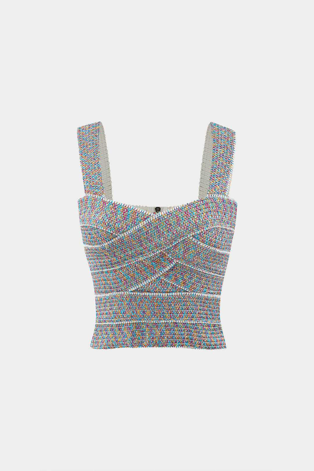 Kurzes Bandagen-Tanktop mit Reißverschluss hinten