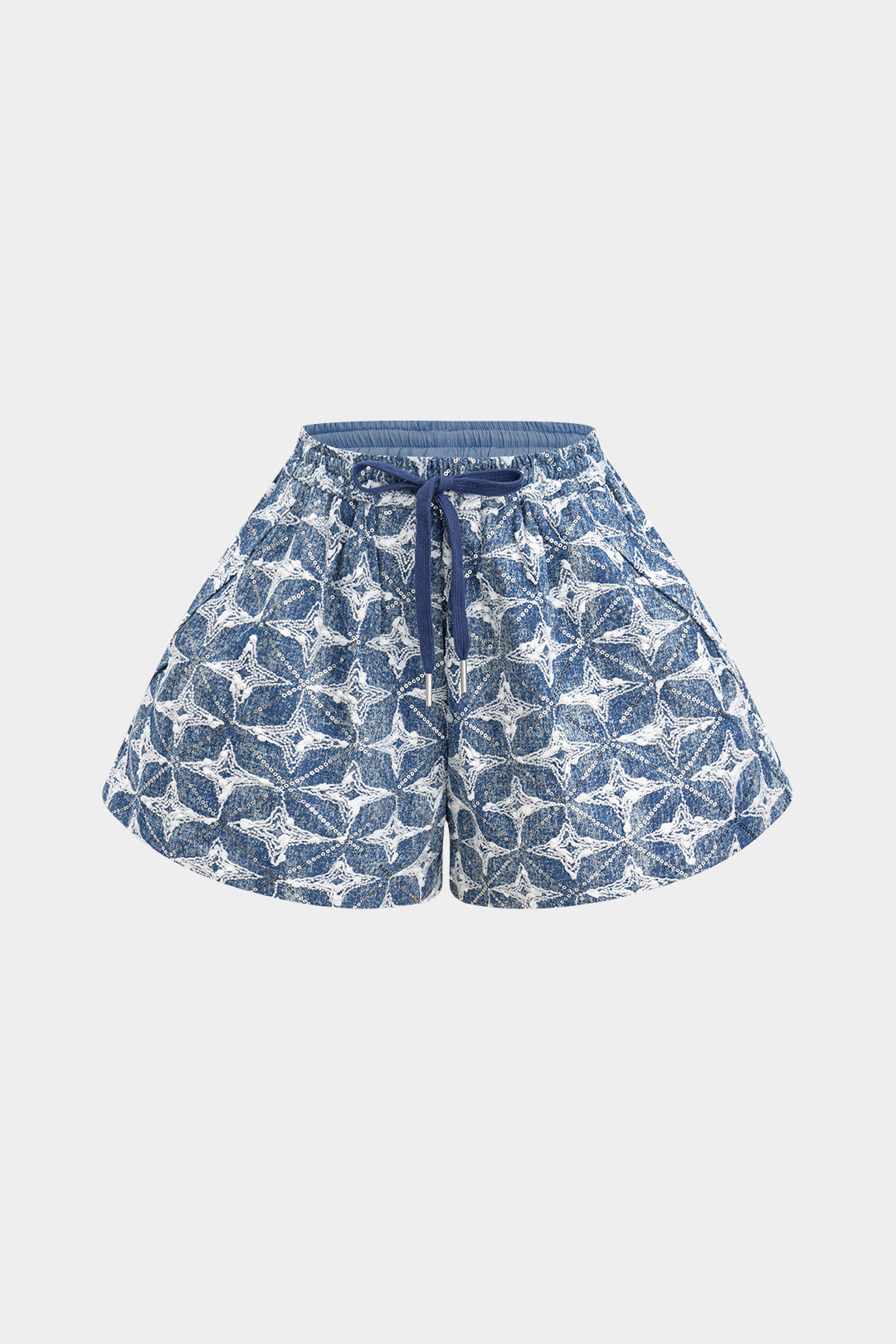 Shorts en jean à cordon de serrage
