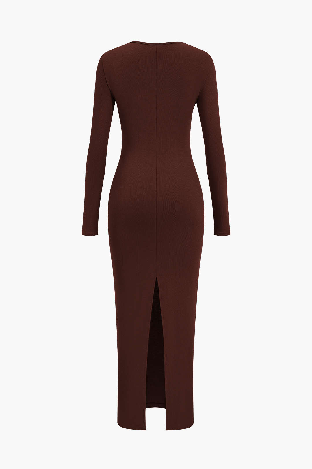 Robe longue asymétrique fendue au cou