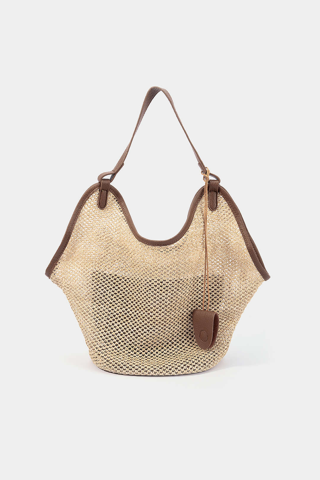 Woven Faux Leather Shoulder Bag