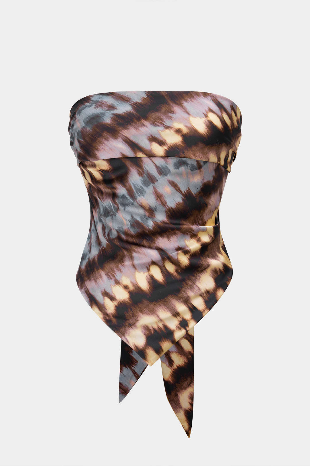 Abstrakter Batikdruck Satinknoten Neckholder Top