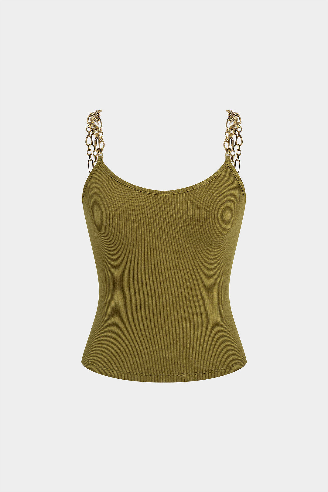Metallic-Ketten-Rundhals-Cami-Top