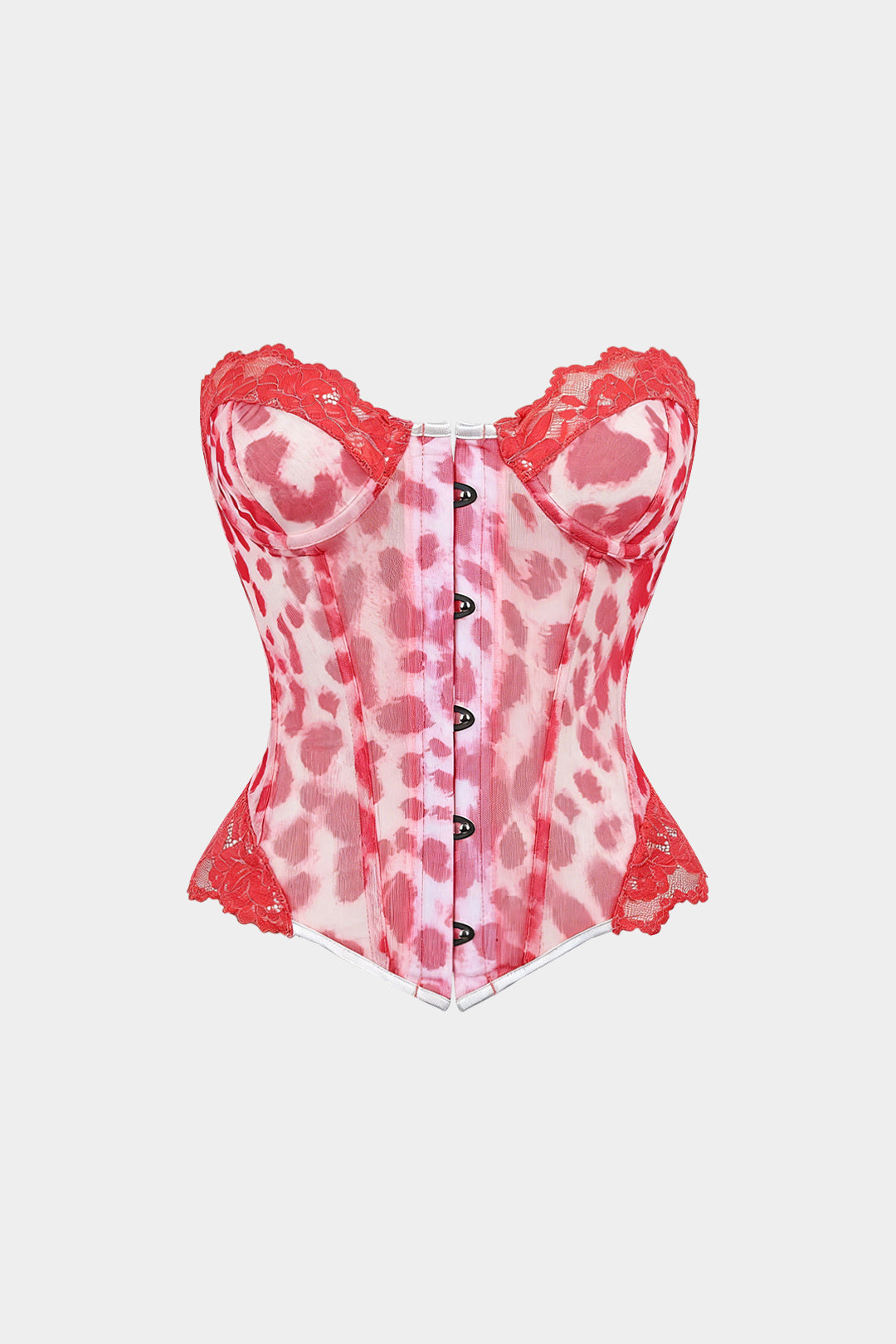 Leopardenmuster Mesh-Patchwork-Tube-Top