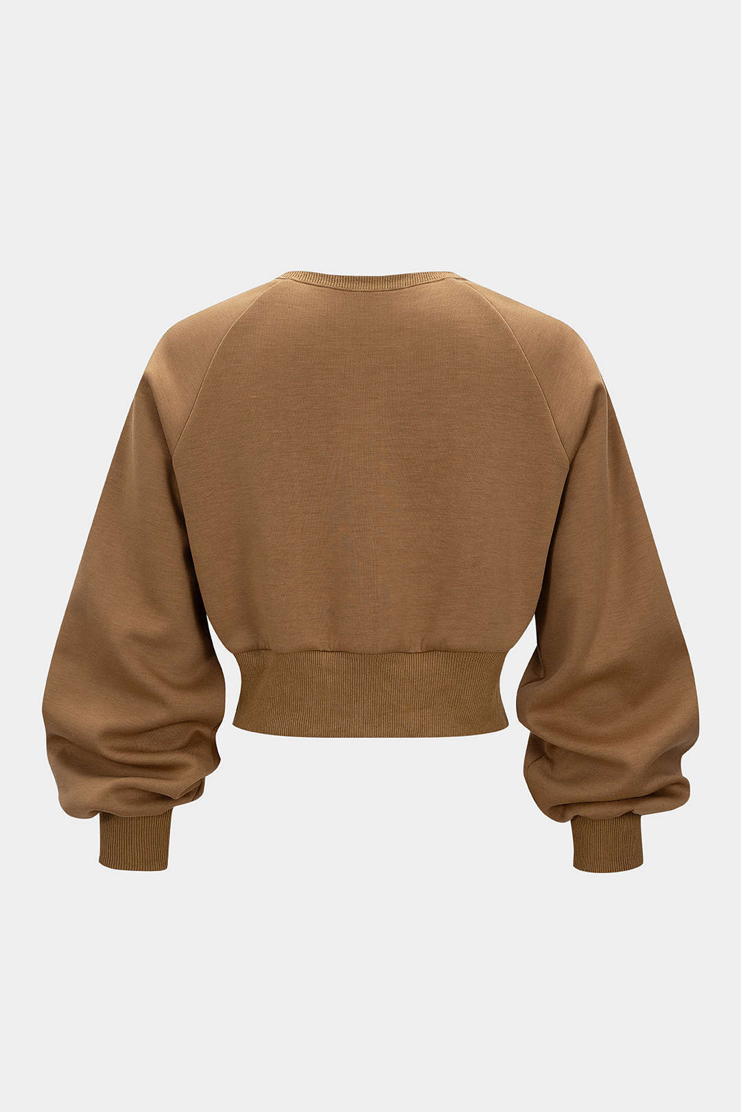 Contrast Stripes Print Ruched Round Neck Sweatshirt