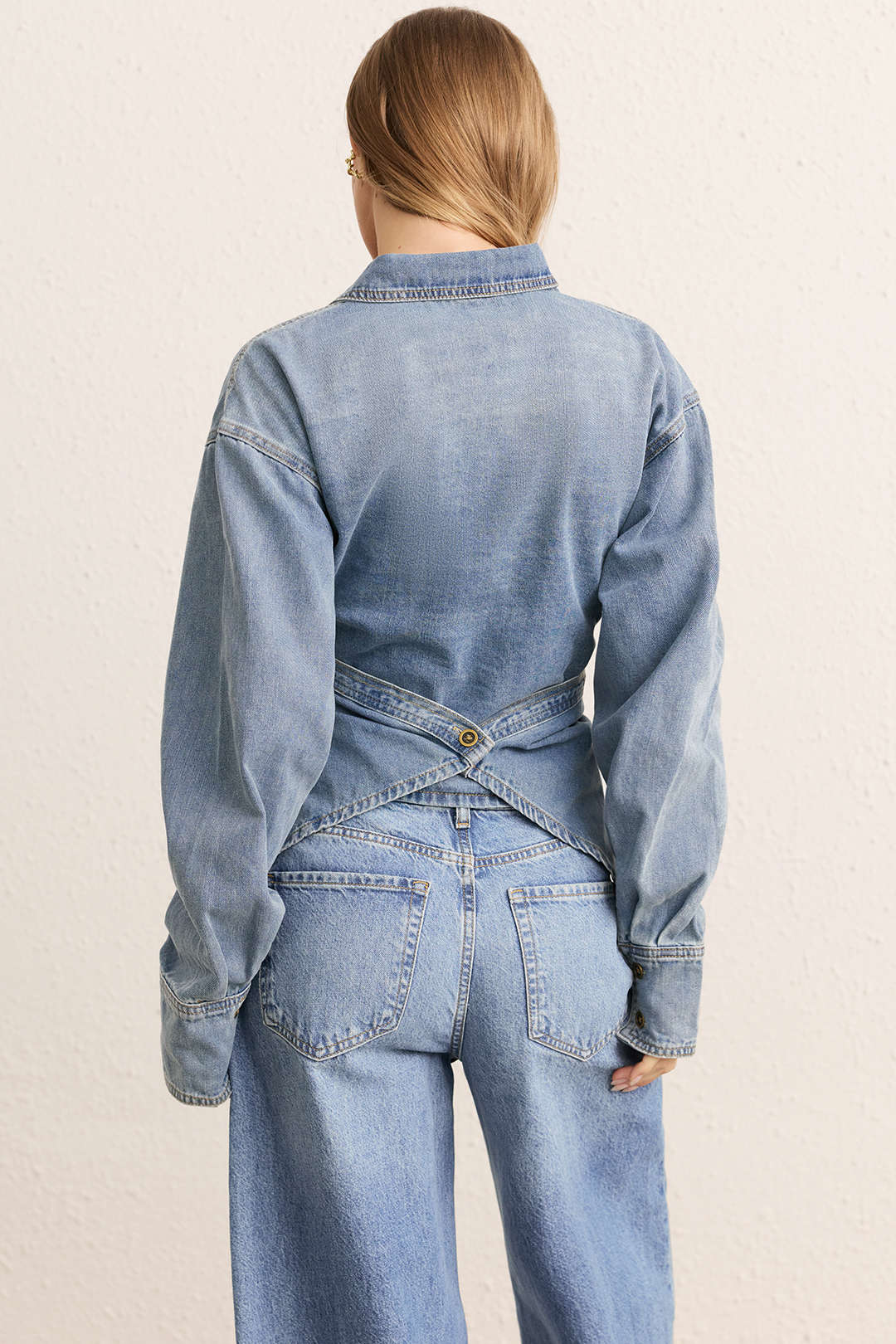 Jeans geraffte überkreuzte Oberbekleidung
