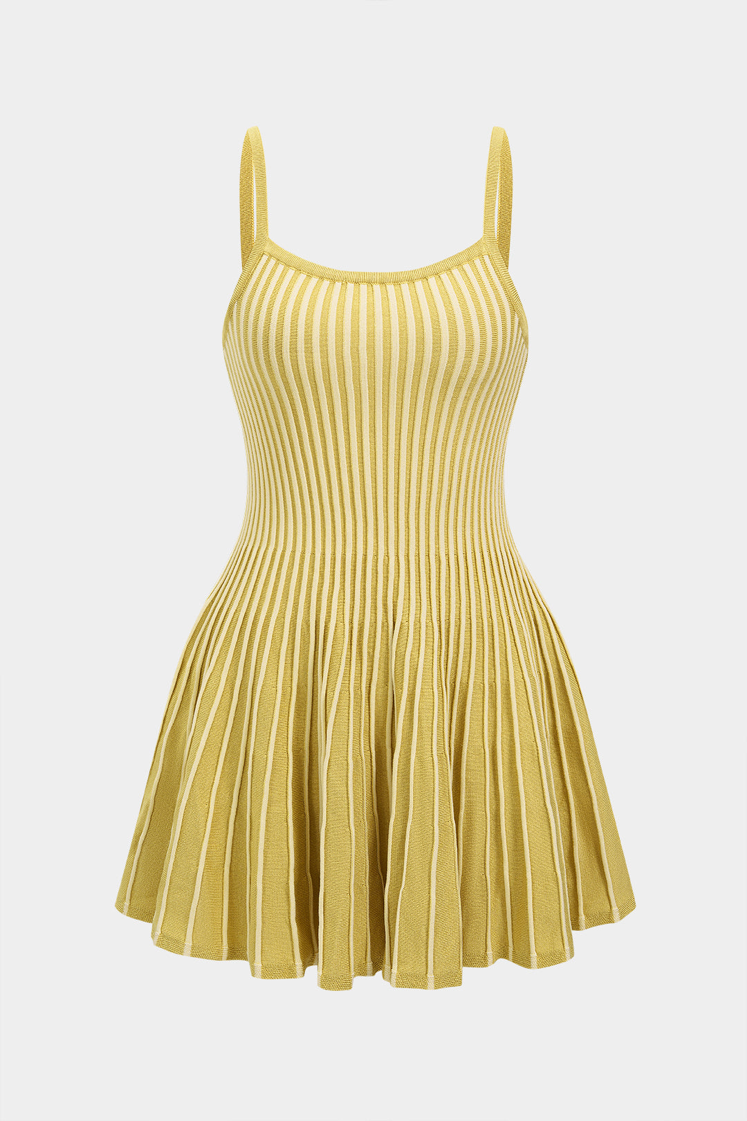 Robe courte sans manches en maille à bretelles contrastantes