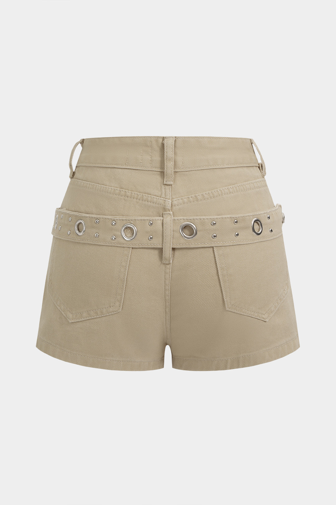 Jeans-Shorts mit Ösen und Taschen