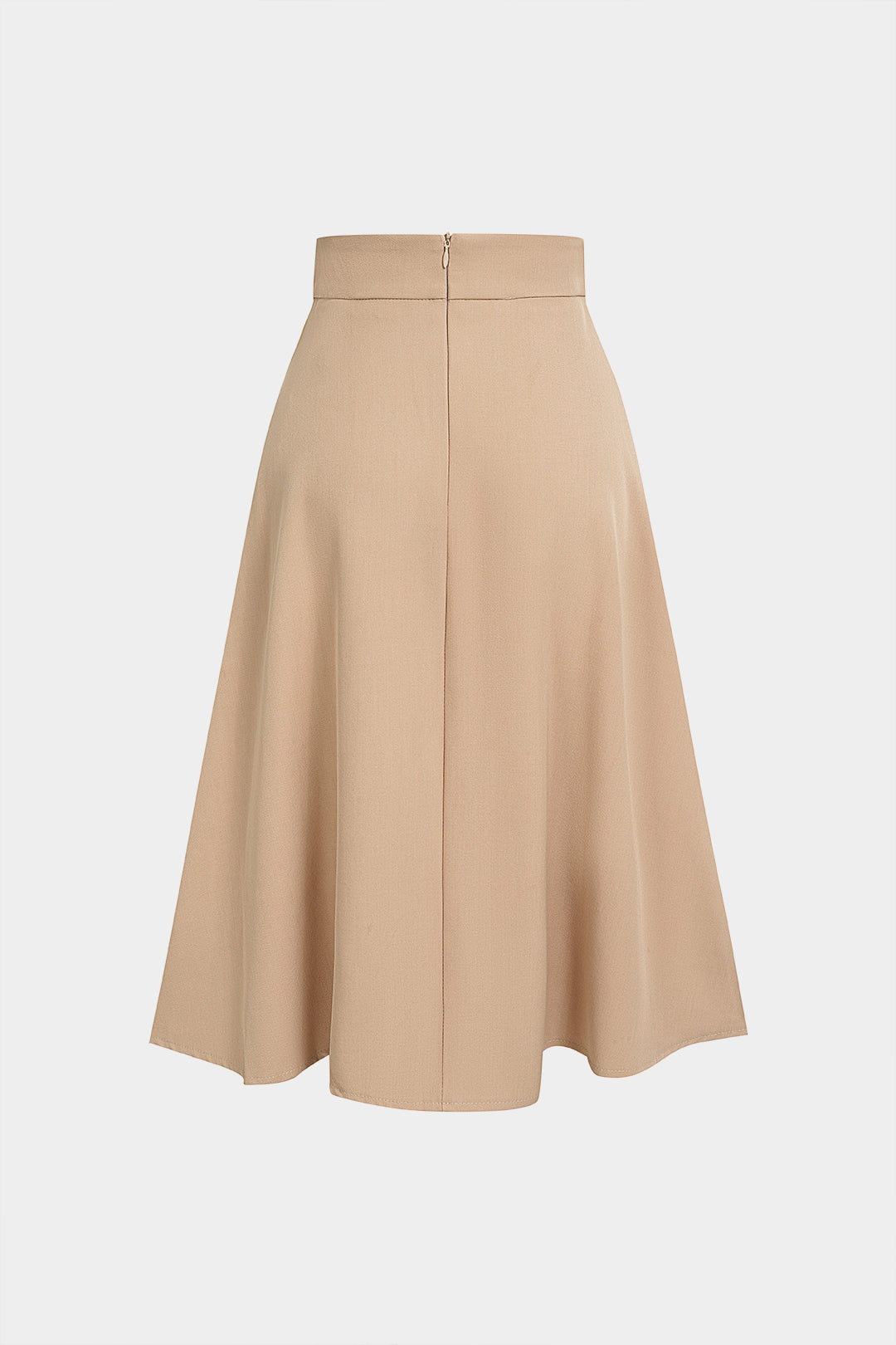 Pleated Zipper High Waist Skirt