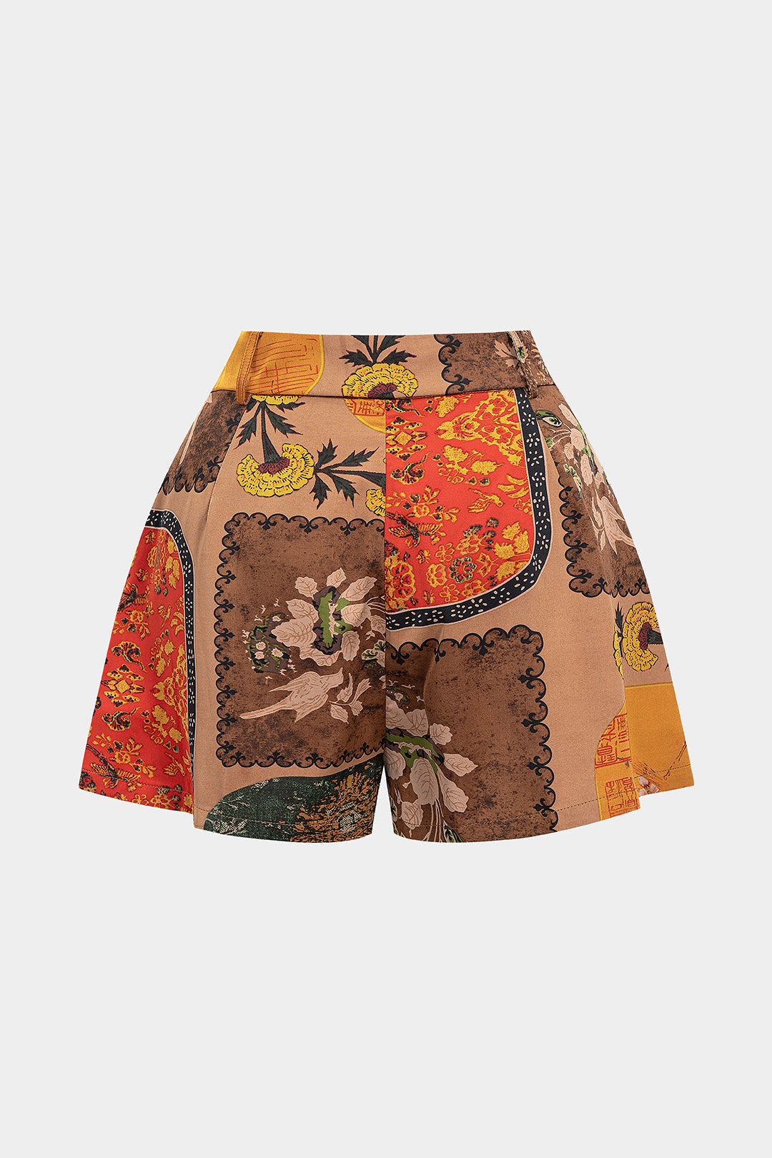 Shorts à imprimé floral contrastant