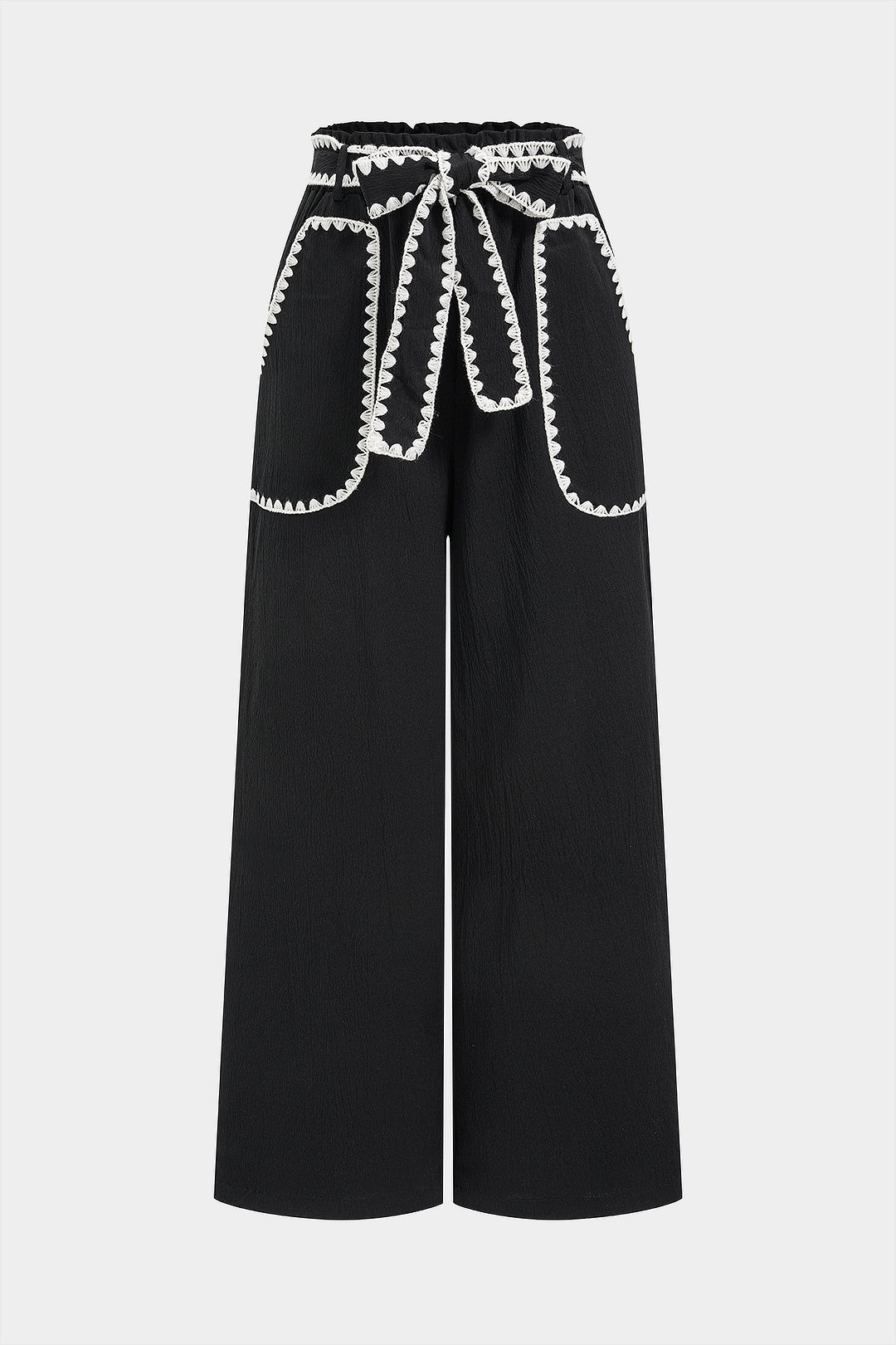 Kontrastierende Bundtasche Straight Leg Hose