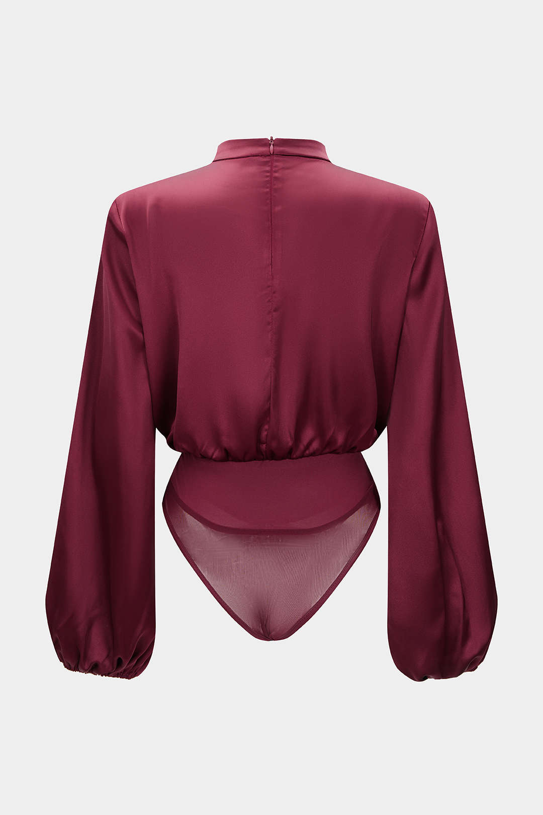 Satin Ruched Long Sleeve Bodysuit