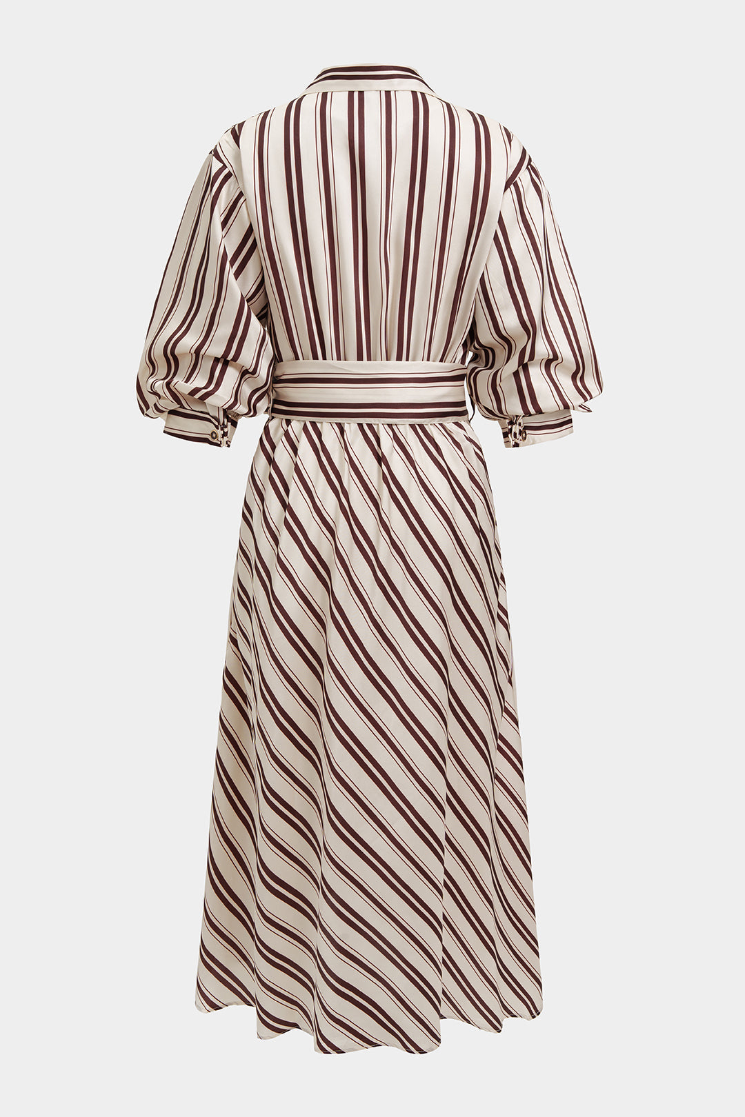 Maxikleid mit V-Ausschnitt, Knöpfen, Gürtel und kurzen Ärmeln