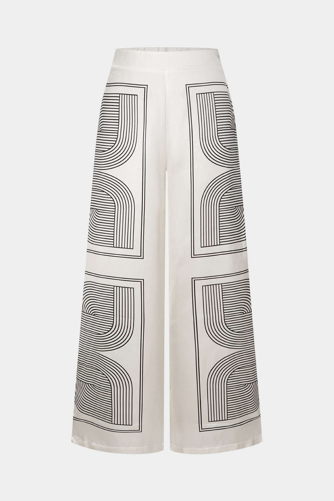 Geometric Print Satin Wide Leg Pants