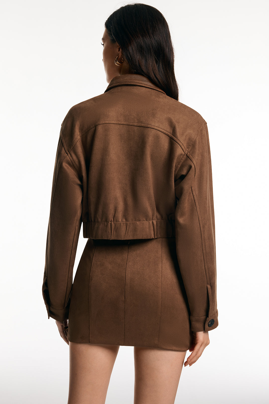 Wildleder-Minirock mit niedriger Taille
