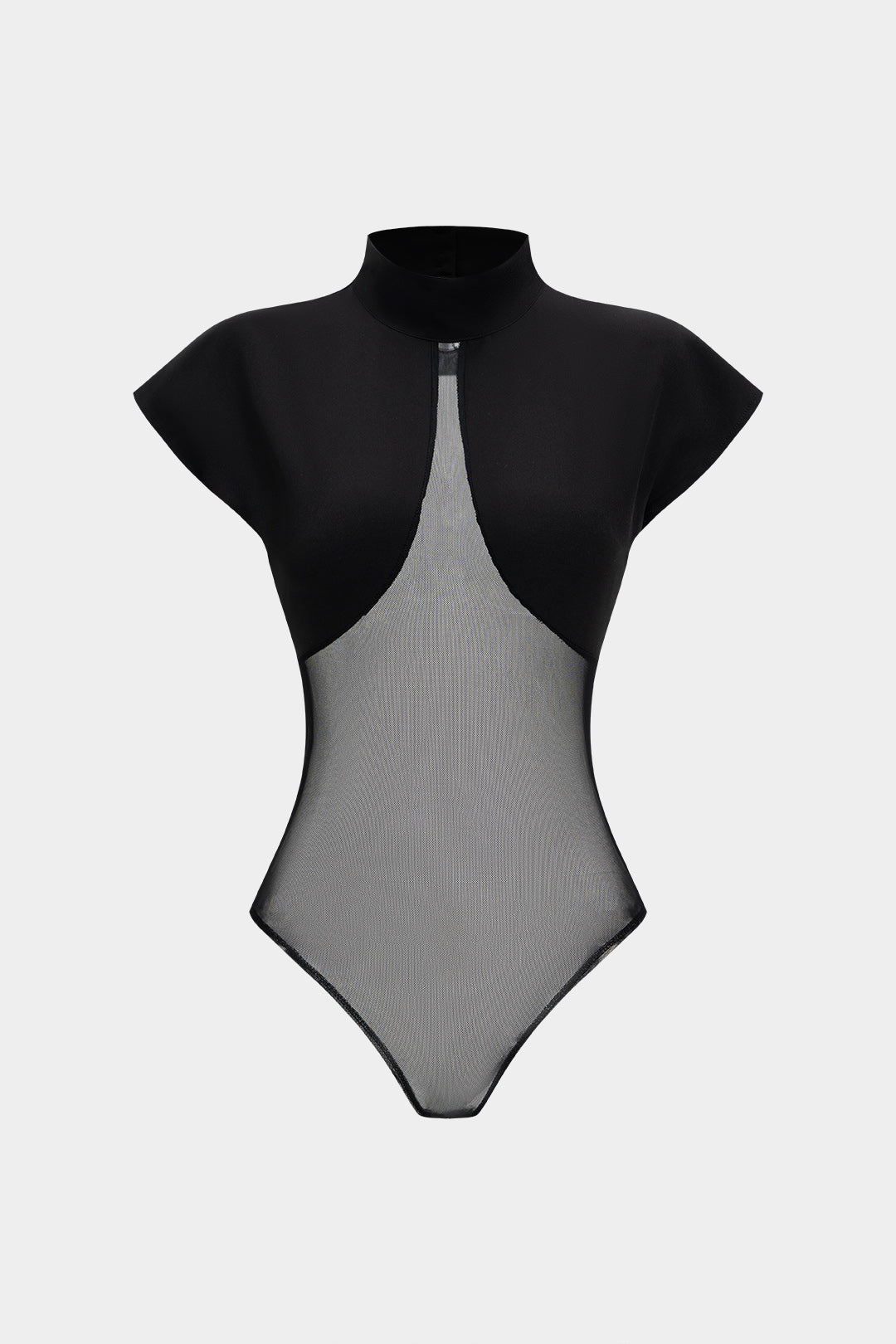 Patchwork Mesh Short Sleeve Bodysuit