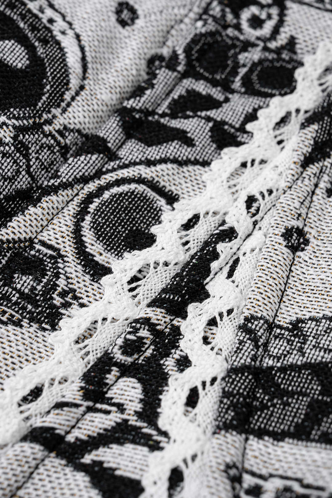Jacquard-Patchwork-Korsett-Tanktop mit Reißverschluss