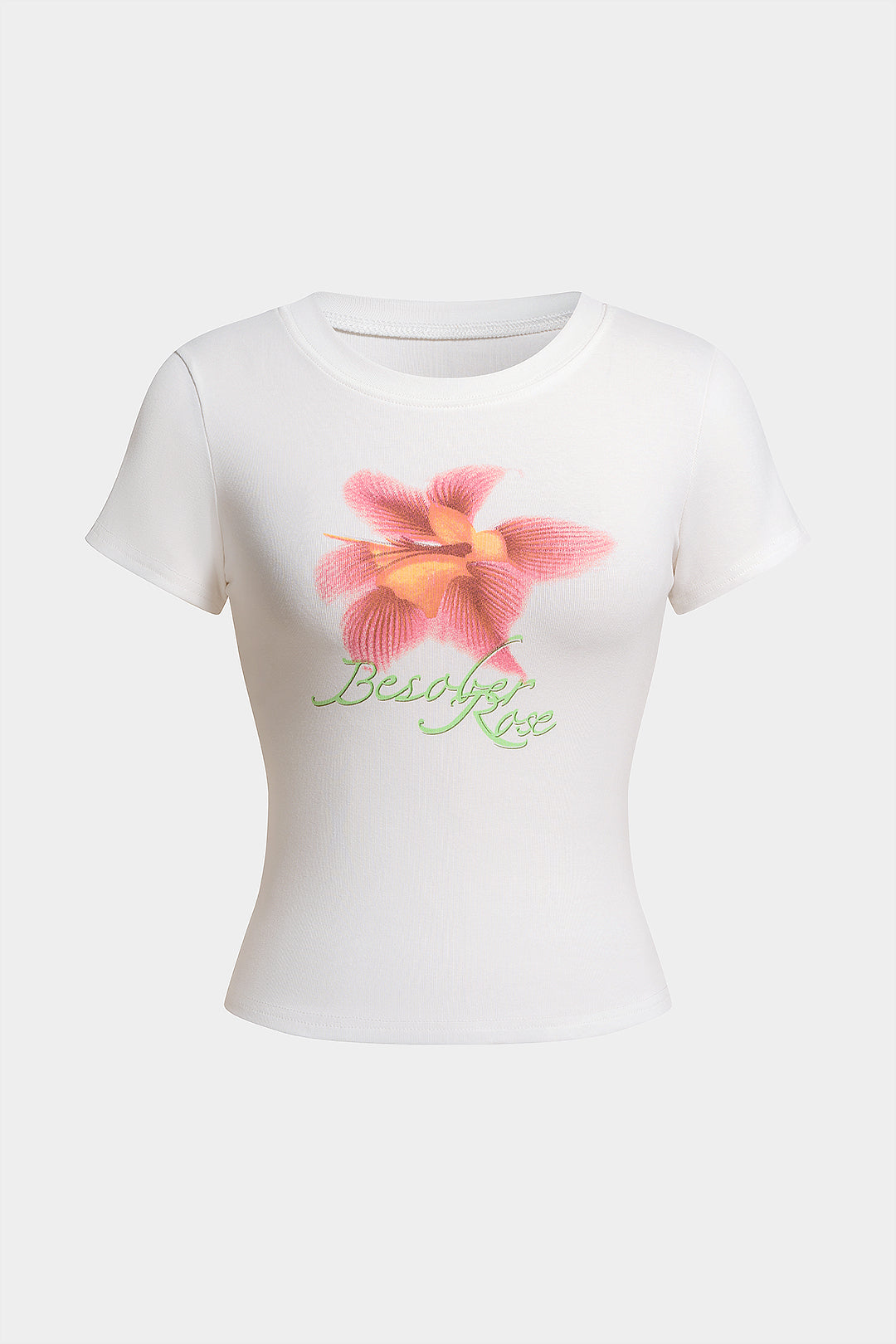 Floral Print Round Neck Short Sleeve T-Shirt