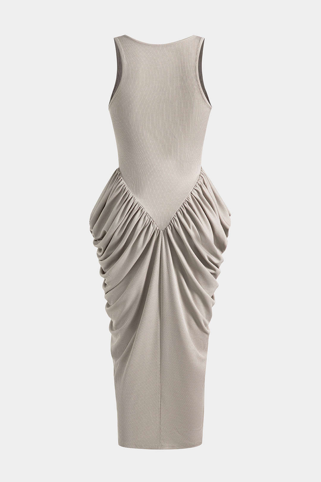 Robe longue froncée corset sans manches