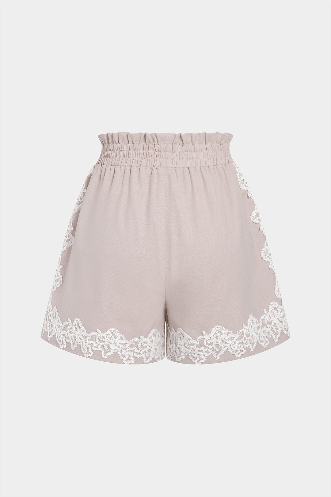 Spitzen-Patchwork-Shorts mit hoher Taille