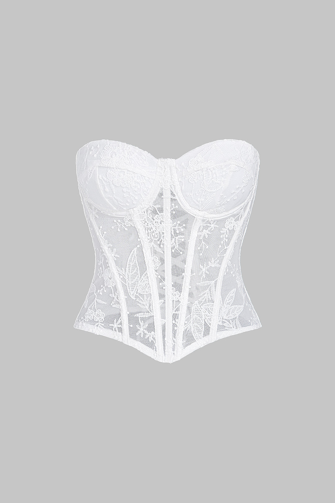 Spitzen-Sheer-Bestickungs-Korsett-Tube-Top