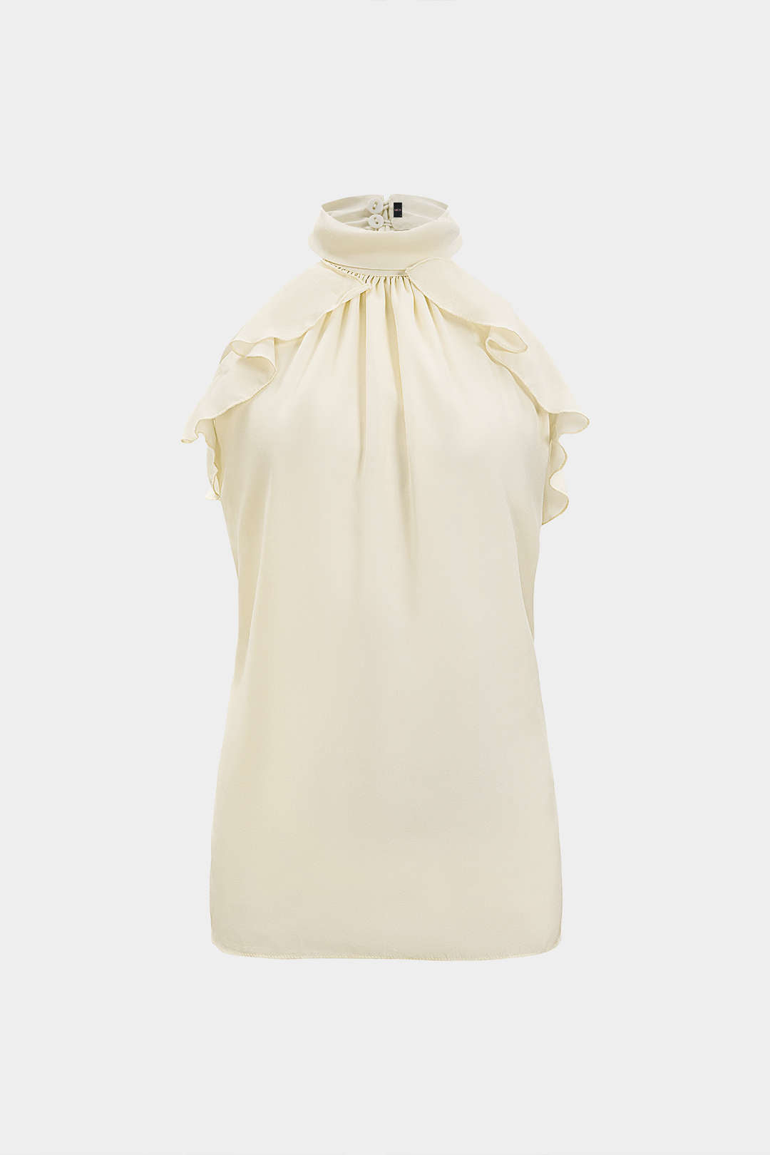 Chiffon Neckholder Rüschen-Tanktop mit Rückenausschnitt
