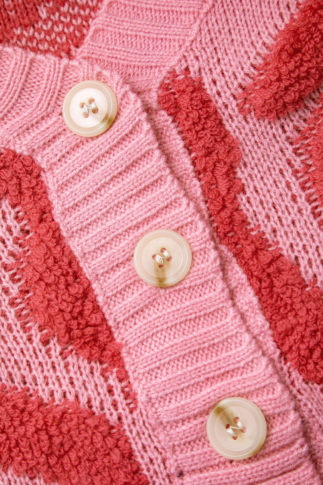 Knit Colorblock V-Neck Button Up Cardigan