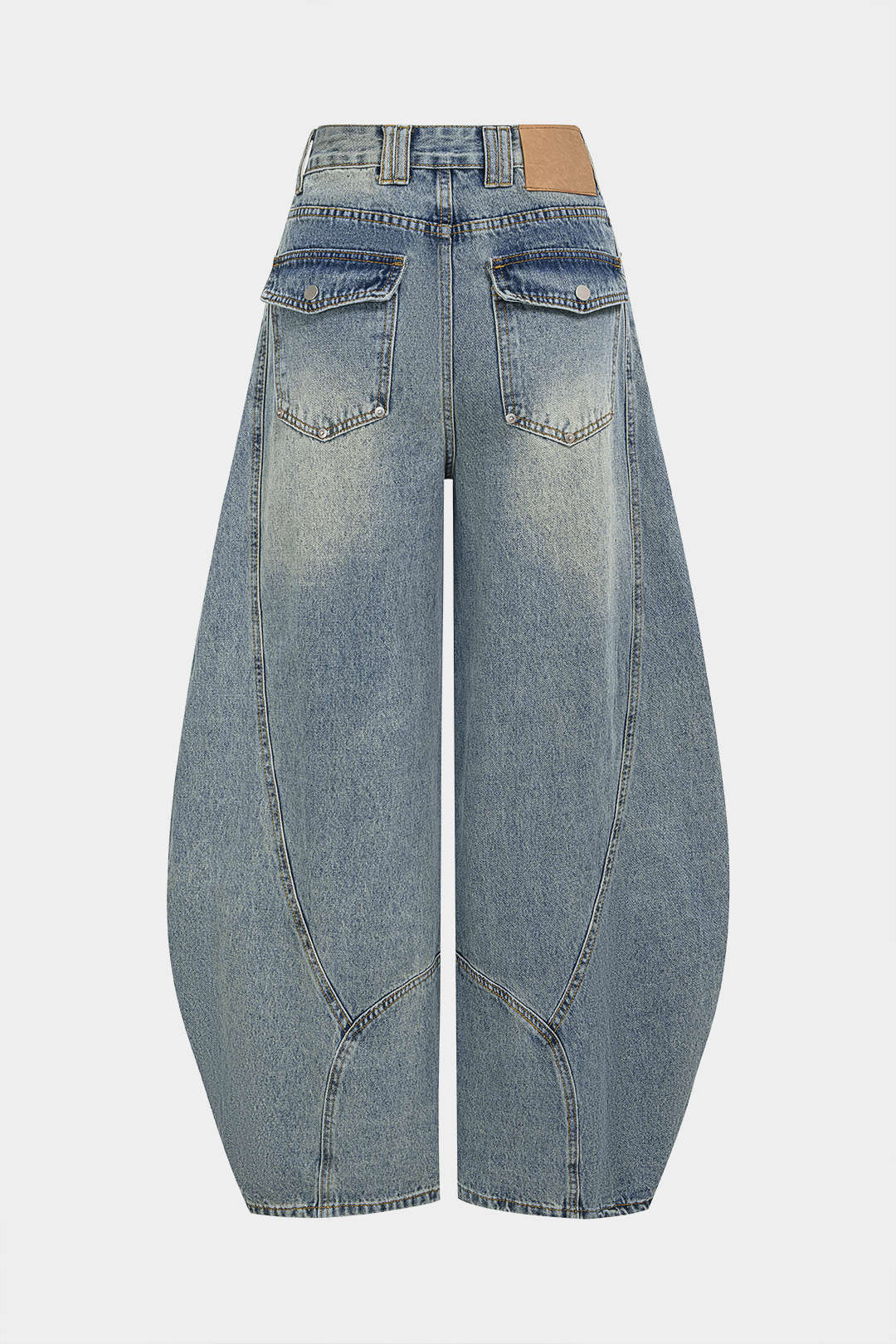 Jean taille haute en denim avec poches