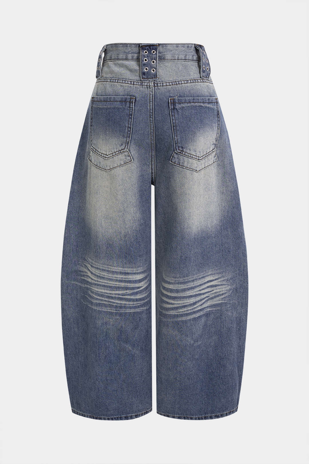 Jean large en denim à œillets