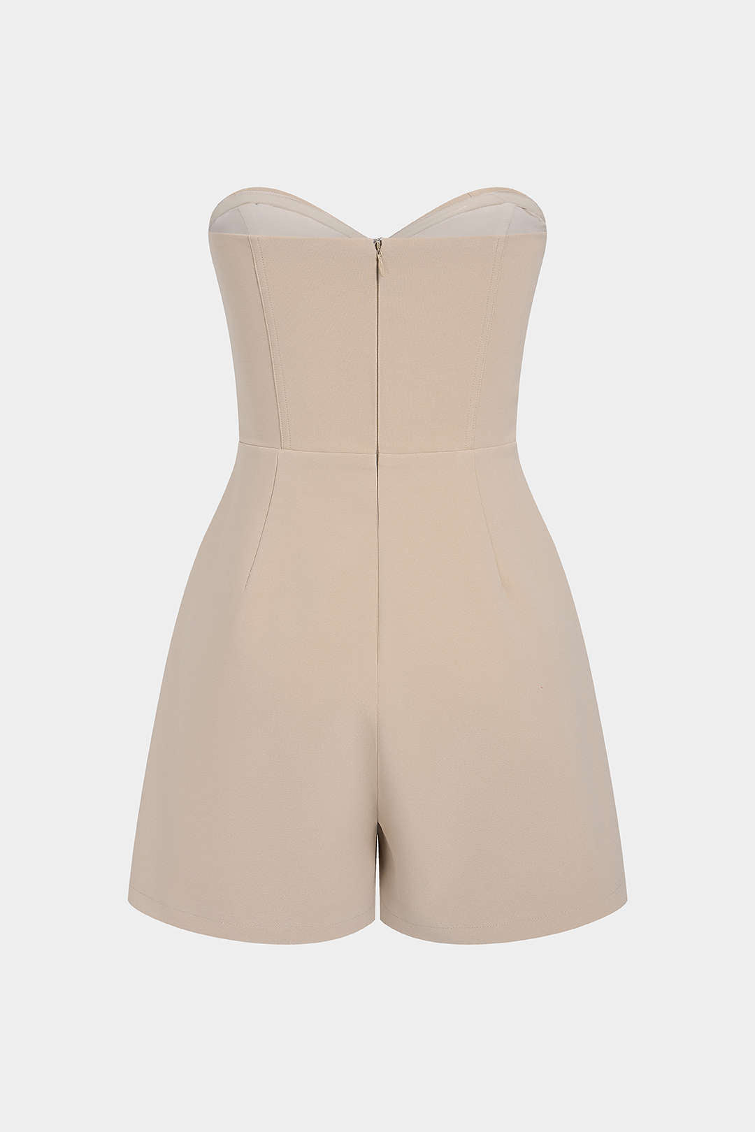 Tie Front Strapless Sleeveless Romper