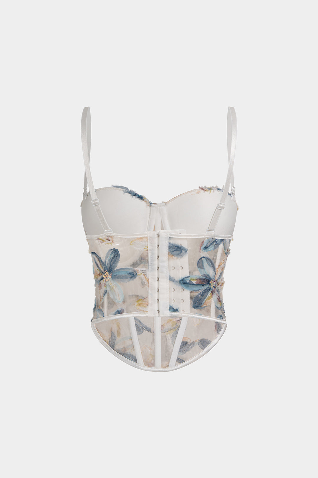 3D Blumen-Pailletten-Korsett-Cami-Top