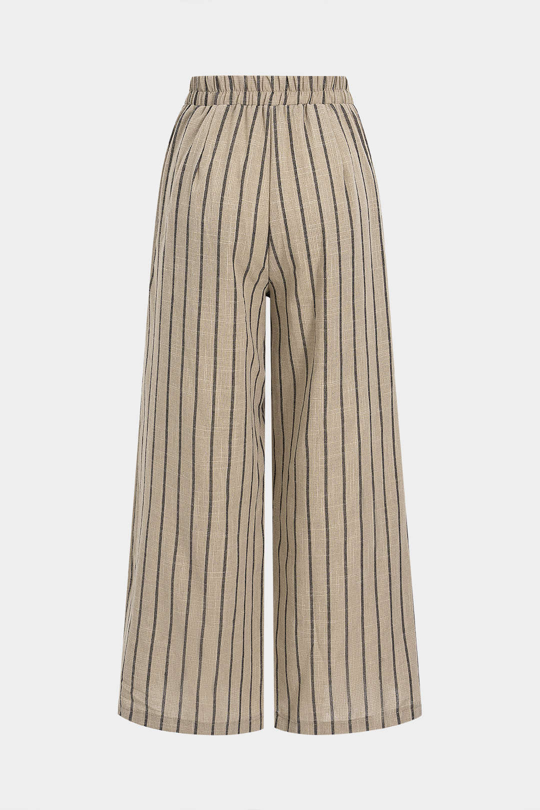Gestreifte High-Waist-Hose mit weitem Bein