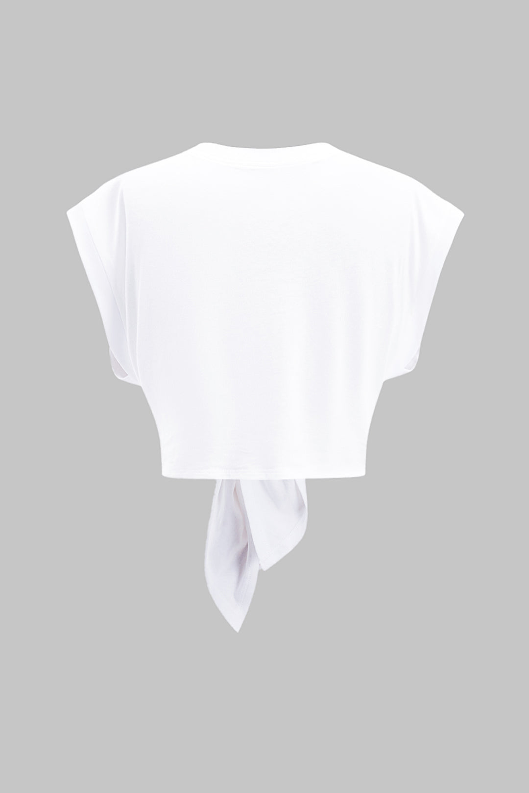 Letter Print Knotted Short Sleeve T-Shirt