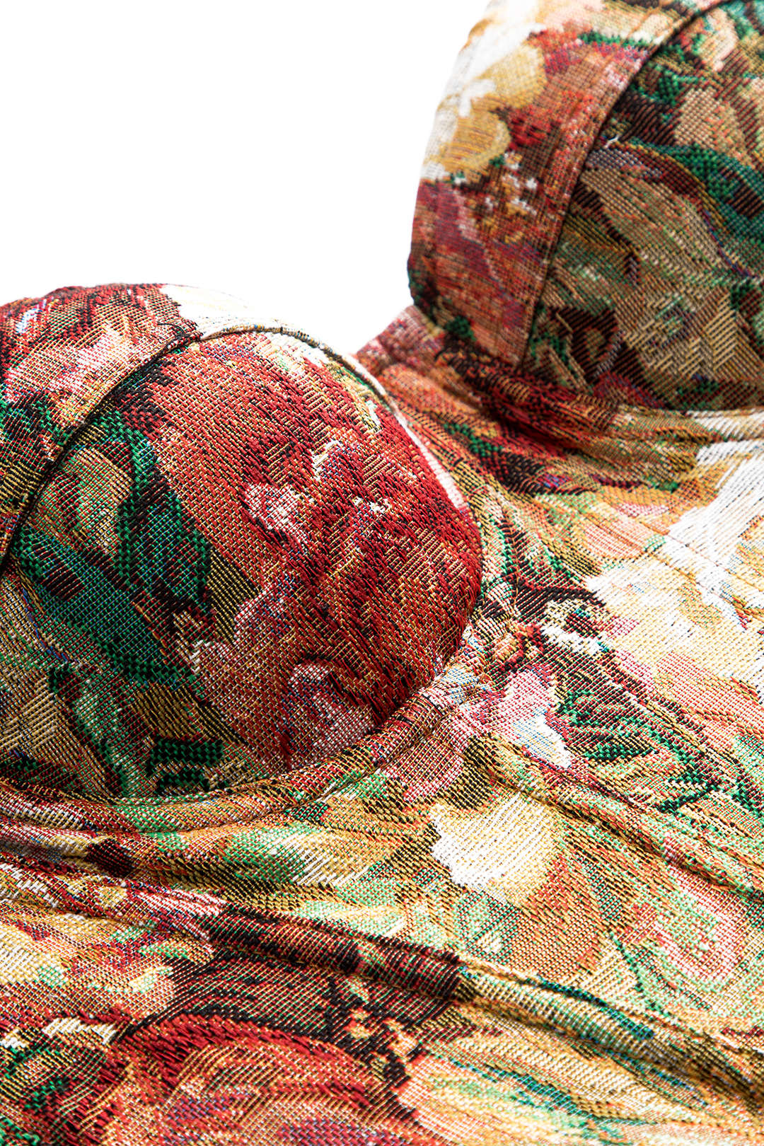 Haut Caraco Bustier Jacquard Sans Bretelles