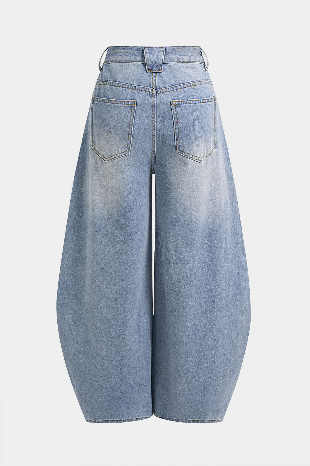 Jeans mit weitem Bein und Metallic-Denim-Dekor