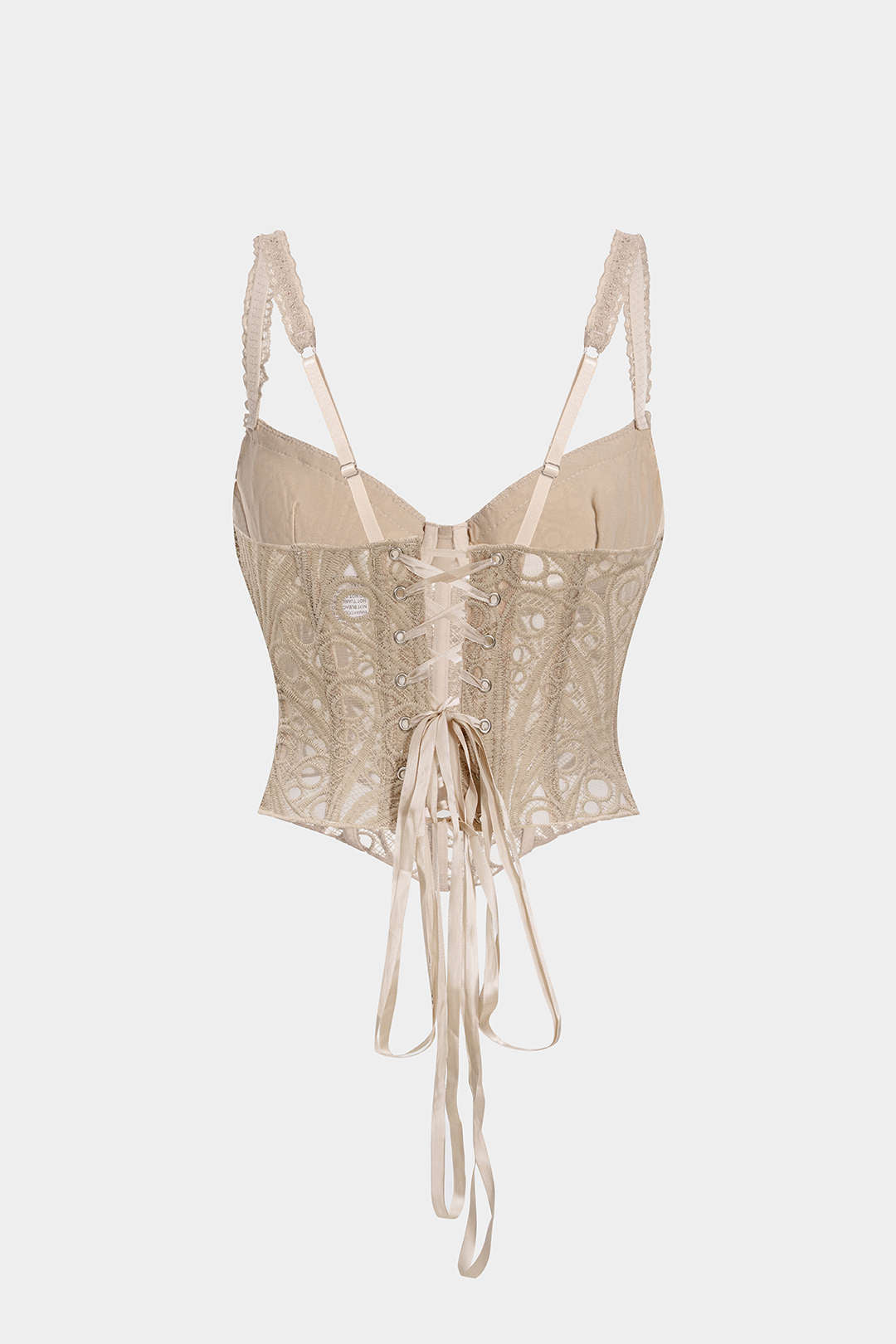 Haut caraco à lacets avec corset et bordure en dentelle