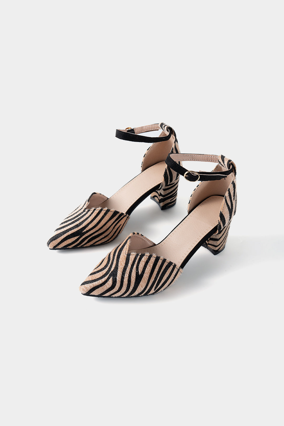 Zebra Print Pointed Toe Heels