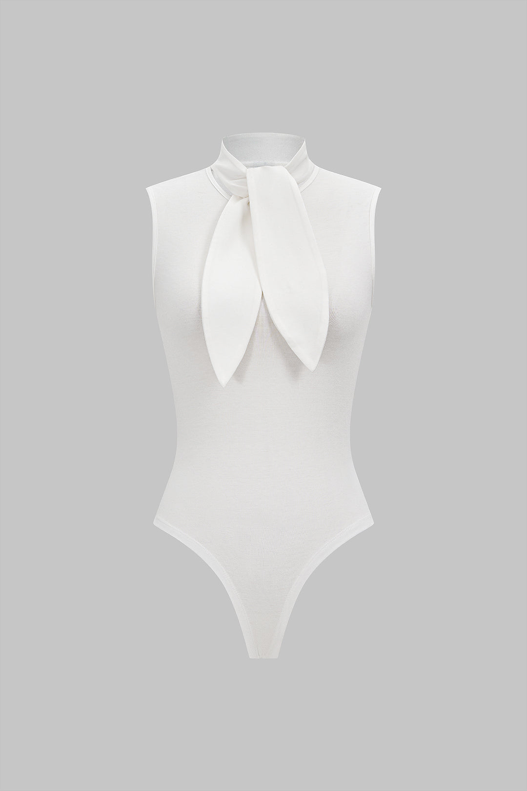 Solid Tie-Up Sleeveless Bodysuit