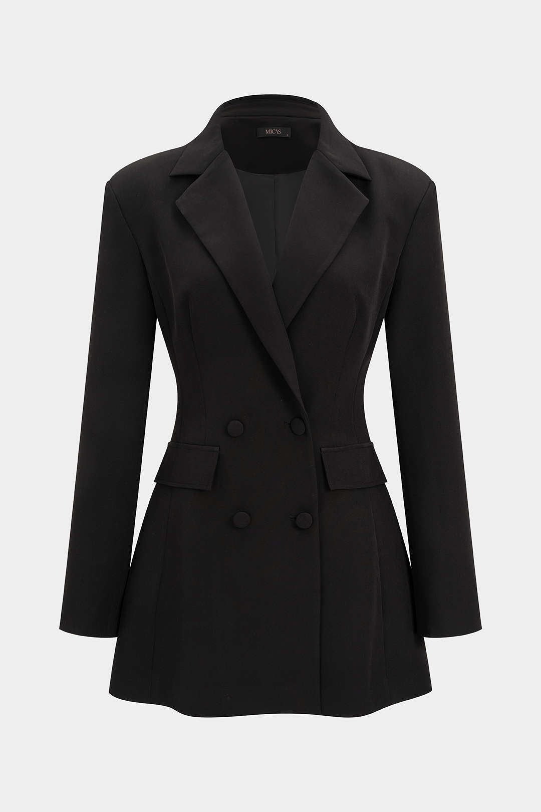 Mini-Kleid mit V-Ausschnitt und gekerbtem Revers