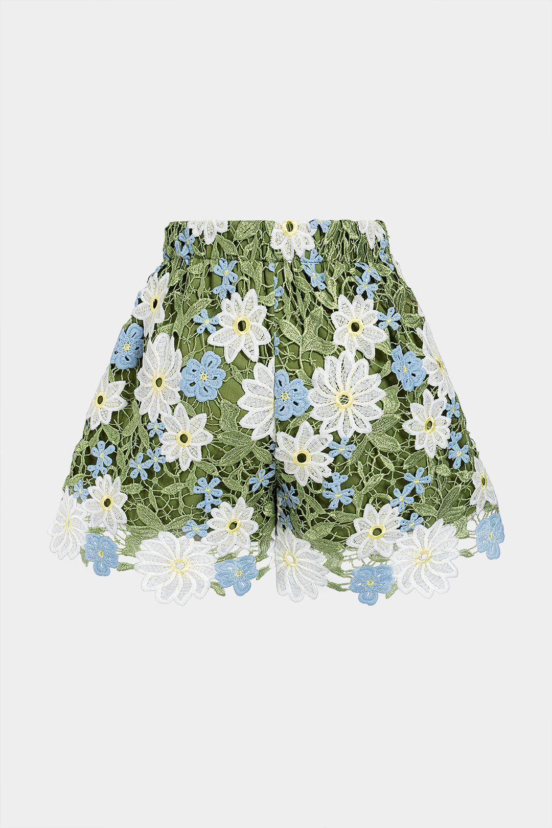 Shorts mit Blumenmuster-Spitze und Cut-Outs