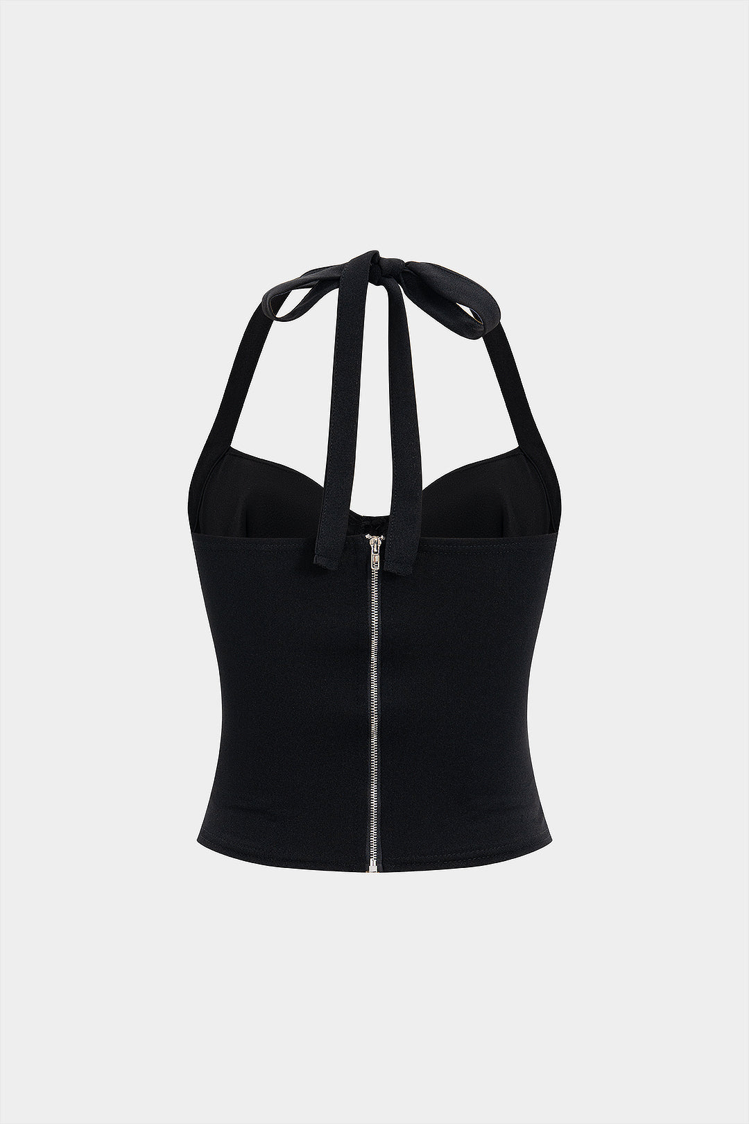Neckholder-Camisole mit Raffungen und Reißverschluss