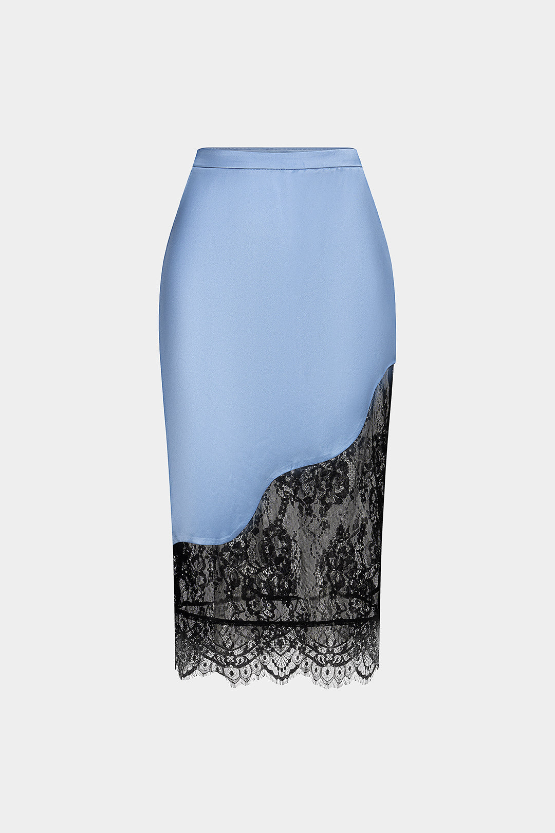 Jupe asymétrique en dentelle patchwork