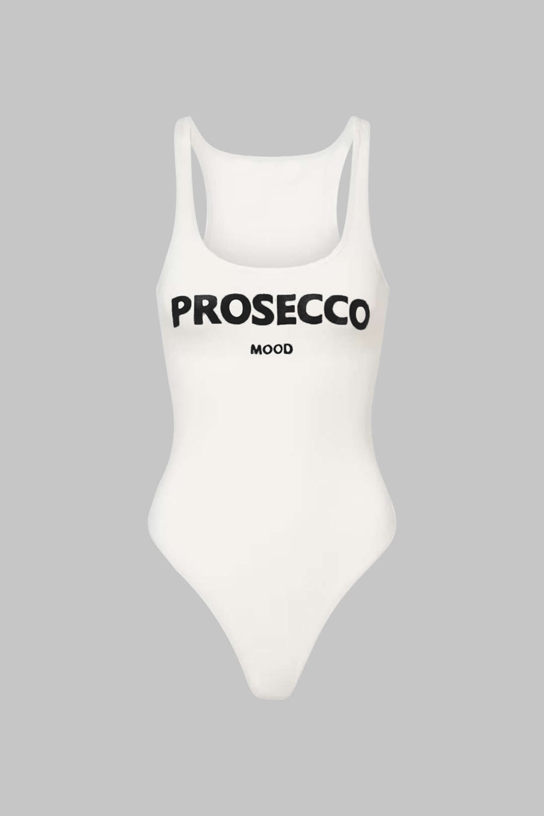 Letter Print Sleeveless Slip Bodysuit