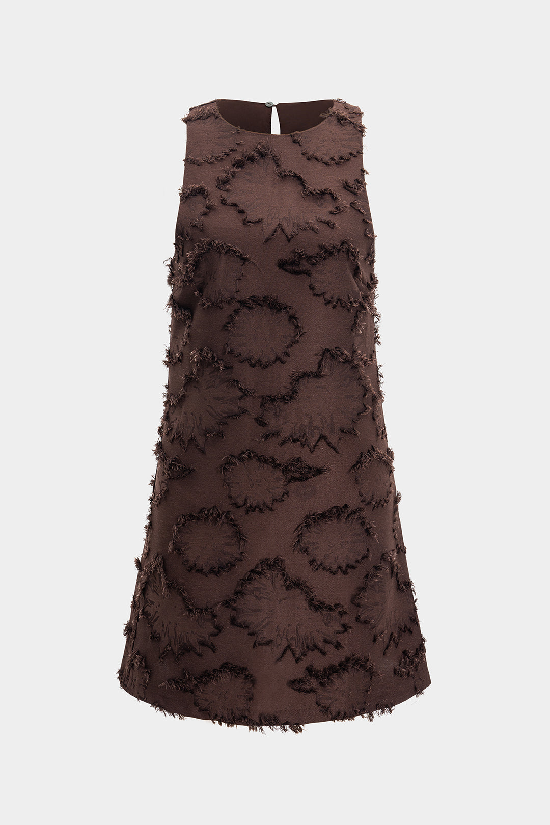 Knit Fringe Trim Sleeveless MIni Dress