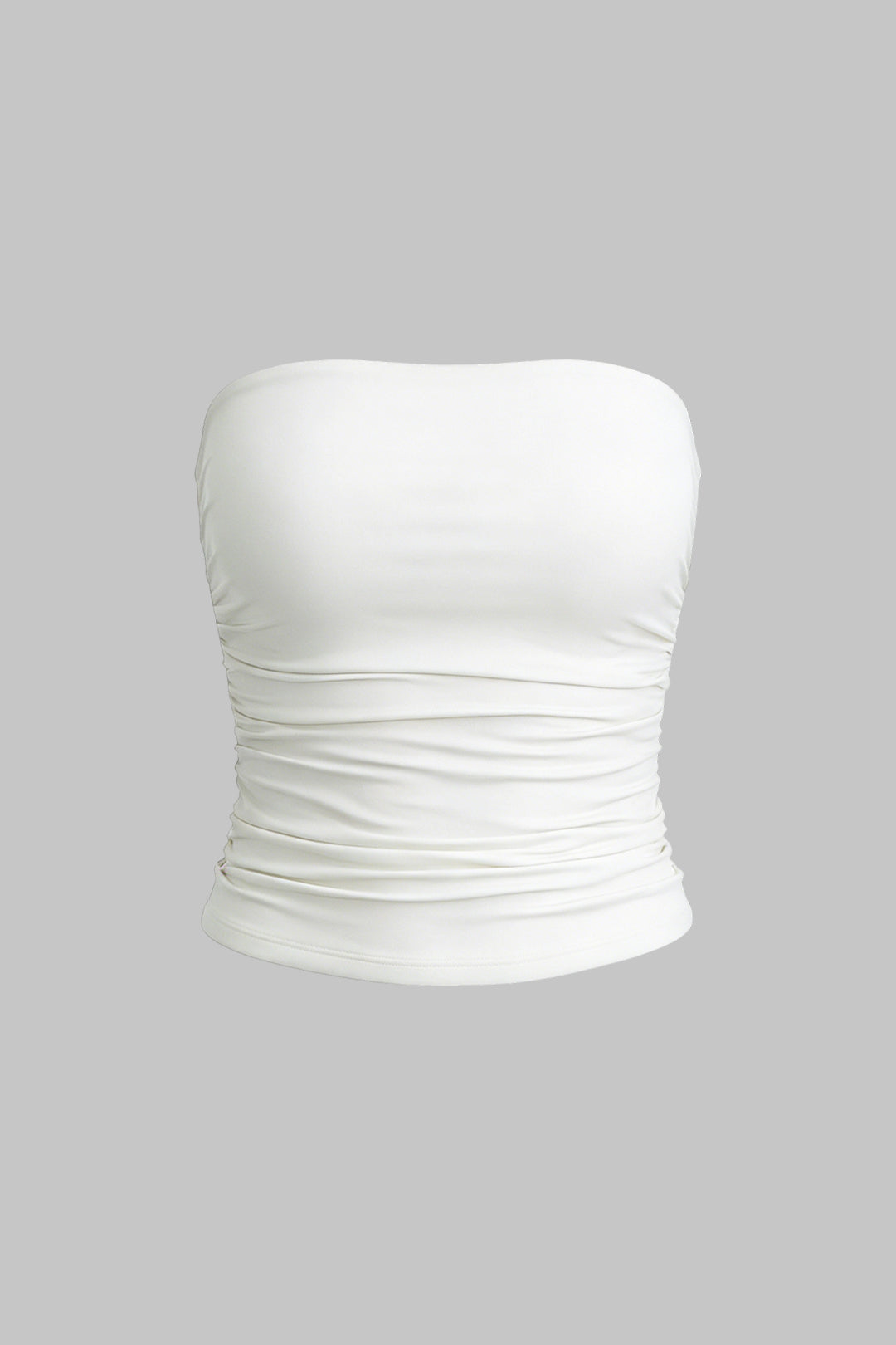 Haut bustier basique froncé uni