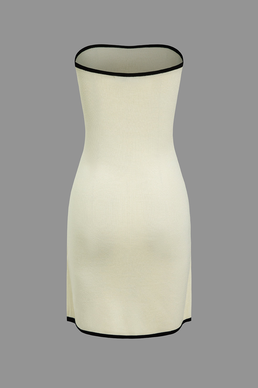 Mini-robe bustier en maille à nouer devant avec liseré contrastant