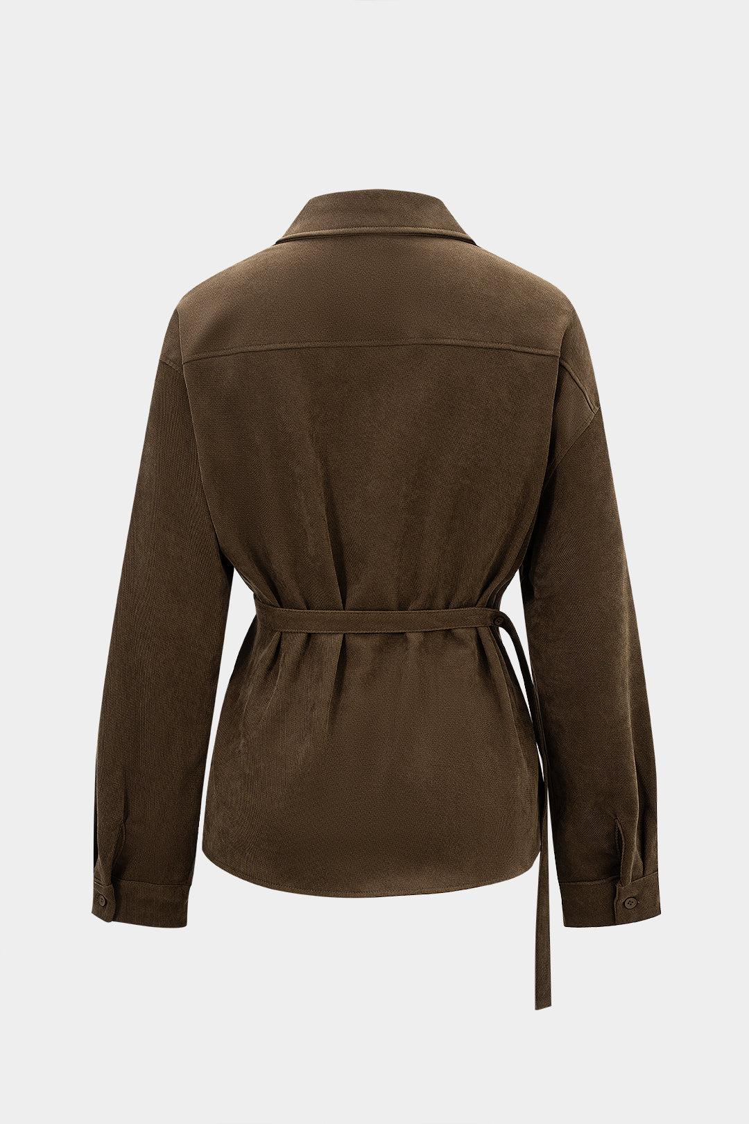 Asymmetrical Tie-Up Long-Sleeve Shirt